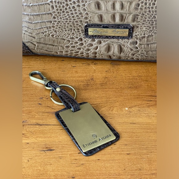 Etienne Agner Leather Zip Top Closure Purse Tote Handbag Brown - Gorgeous! - Picture 11 of 16